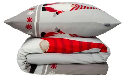 Produktbild von SCHIESSER Bettwäscheset Balduin | Feinbiber | 2-teilig | Weihnachts-Wichtel | 100?% Baumwolle | Reißverschluss | 135x200cm + 80x80cm | Grau