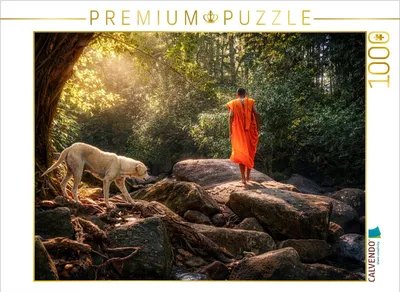 Produktbild von CALVENDO Puzzle Der Weg des Mönchs | 1000 Teile Lege-Größe 64x48cm Foto-Puzzle für glückliche Stunden