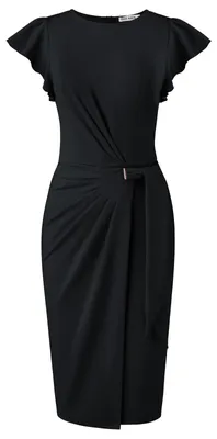 Productafbeelding van Dames Bodycon Jurk - Korte Mouwen en Rimpelstijl
