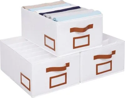Produktbild von Famanu Aufbewahrungssystem 3er Set - Organizer für Kleidung, faltbar, weiß