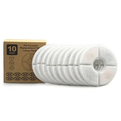 Produktbild von 12Stück Katzenbrunnen Filter,Filter für Katzenbrunnen Ersatzfilter für 2,4L Trinkbrunnen Filters mit Harz und Aktivkohle