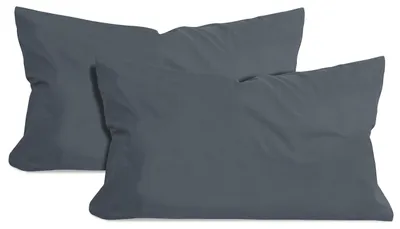 Productafbeelding van Set van 2 kussenslopen van katoen – jersey – ongeveer 40 x 60 cm, antraciet