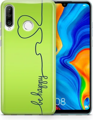 Produktbild von Handyhülle für Apple Serie Google Pixel Schutz Case Cover Bumper Etui Ultra Dünn, Modell:Apple iPhone 12 / 12 Pro, Motiv auswählen:Be Happy Grün