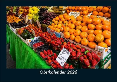 Produktbild von Obstkalender 2026 Fotokalender - Querformat DIN A5, Monatskalender mit Bild-Motiven aus Fauna und Flora, Natur, Blumen und Pflanzen