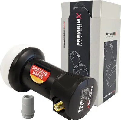 Produktbild von PremiumX Deluxe Single LNB Signalumsetzer digital SAT-Empfang HD UHD 4K