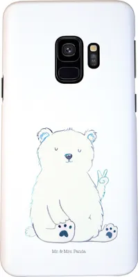 Produktbild von Mr. & Mrs. Panda Samsung Galaxy S9 Handyhülle Eisbär Faul - Weiß - Geschenk, Arbeit, Cover, Homeoffice, Entspannen, Handy Schutzhülle, Hülle, Büro, Smartphone, Teddy, Bär