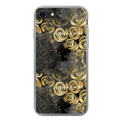 Produktbild von MuchoWow® Handyhülle Schutzhülle Hülle für iPhone SE 2020 Marmor - Gold - Rose - Muster Silikon Softcase Handy Hülle - Kartenbesitzer