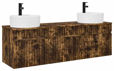 Immagine prodotto di Set di 3 mobili da bagno in legno di quercia affumicata