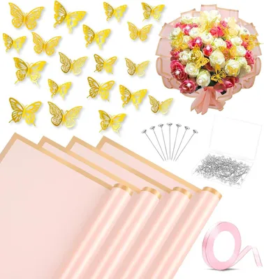Productafbeelding van 20 Stuks Gift Wrap Papier met Roze Bloemen