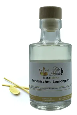 Produktbild von Dufte Momente | Saunaduft Konzentrat Lemongras 100ml in Glasflasche | naturreine und natürliche ätherische Öle | vegan und ohne Tierversuche