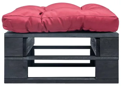 Produktbild von vidaXL Garten-Ottomane Paletten mit Kissen in Rot Holz Schwarz