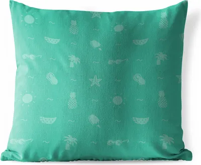 Produktbild von MuchoWow® Outdoor Kissen - Sommer - Muster - Grün - 45x45 cm - Wetterfest - Lounge Kissen - Fotokissen - Dekoratives Kissen
