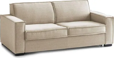 Produktbild von Festes Sofa Daalder, 2-Sitzer-Sofa, 100%  Italy, Wohnzimmersofa aus Stoff, mit Standard-Armlehnen, Cm 180x95h90, Beige