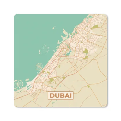 Produktbild von MuchoWow® Mauspad Mousepad Dubai - Karte - Stadtplan - Vintage 20x20 cm - Mousepads - Maus Mat - Pad - Mausunterlage - Desk Mat - Bureauartikeln