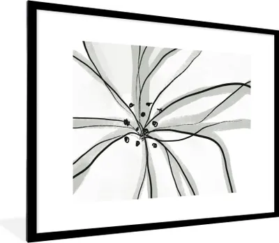 Produktbild von MuchoWow® Gerahmtes Poster Blumen - Abstrakt - Design 80x60 cm - Poster mit Schwarzem Bilderrahmen Wandposter Rahmen Foto Bilder - Schlafzimmer-Dekorationen - Fotoposter