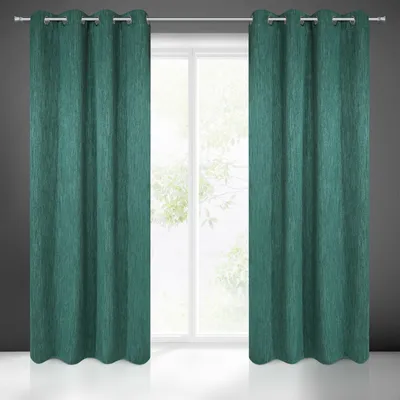 Immagine prodotto di Tenda finita su occhielli 135x250 verde scuro in tessuto più spesso Rossie Eurofirany