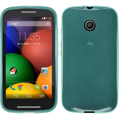 Produktbild von PhoneNatic Case kompatibel mit Motorola Moto E - türkis Silikon Hülle transparent + 2 Schutzfolien