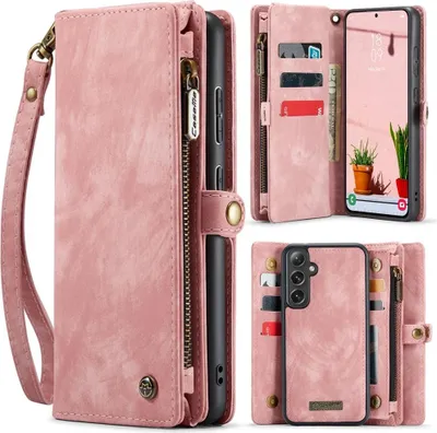 Produktbild von Samsung Galaxy S24 FE Hülle - CaseMe 008 2-in-1 Klapphülle & Back Cover mit Brieftasche - Pink