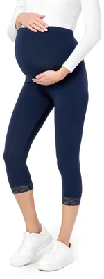 Produktbild von Be Mammy 3/4 Umstandsleggings aus Viskose BE20-161 (Marineblau, XL)