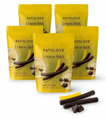 Obrázek produktu pro Patislove hořká čokoláda s příchutí citronu, tyčinky, 80 g – balení 5 kusů (5 × 80 g)