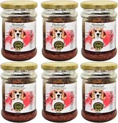 Productafbeelding van Schlemmermaul Hondenvoer met paardenvlees en wortelen, 6 x 200g