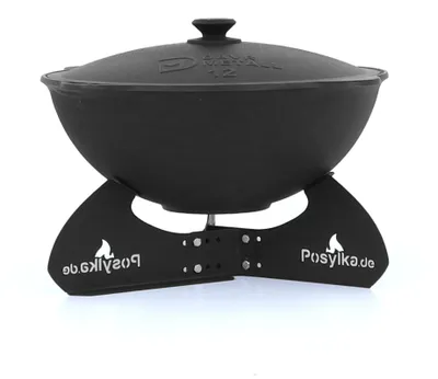 Produktbild von Kasan aus Gusseisen, Aluminiumdeckel, flacher Boden, Ø 42,5 cm, 12 l + Untersetzer + Griff + Spender