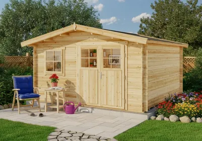 Gartenhaus 400x300cm Mit Vordach Fichtenholz