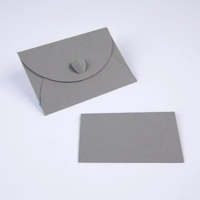 Produktbild von 50 x PresentFill® Karten + Mini-Briefumschlag aus 210 g/m² Recycling-Kraftpapier - Schiefergrau