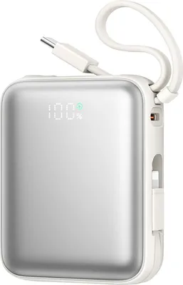 Immagine prodotto di Powerbank Joyroom Jr-Pbf27 10000Mah 22,5W con cavi Usb-C e Lightning integrati - Bianco