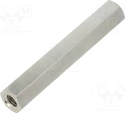 Obrázok produktu pre 10 kusov distančných objímok s vnútorným závitom 50 mm, hexagonálny vnútorný závit: M5, mosadz, rozmery: 118 x 50 mm