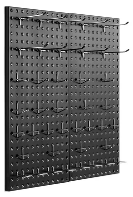 Obrázok produktu pre VEVOR Nástenné úložné boxy na náradie 24" x 12" Sada 2 nástenných úložných boxov na kolíky do obývačky, garáže, kancelárie, na organizáciu, do remeselnej dielne, kuchyne, do domácnosti, čierne