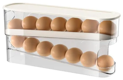 Eierhalter für Kühlschrank, rollender Spender, PET, 12 Eier