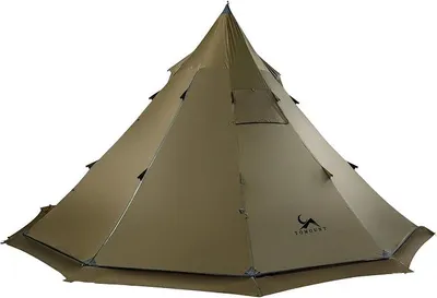 Produktbild von Zelt Tipi Nylon Indianerzelt Hoch Firstzelt für 6 Personen Pyramidenzelt mit Ofenloch für Zeltofen 4 Jahrzeit Campingzelt für Outdoor, Camping, Wandern, Trekking