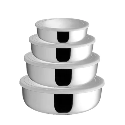 Obrázek produktu pro Mísa s víkem SET 4 míchacích misek z nerezové oceli STEEL BOWL SET