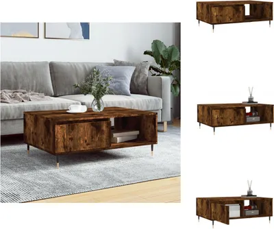 Productafbeelding van vidaXL Salontafel, gerookt eikenhout, 90x60x35 cm, houtvezel - Salontafels