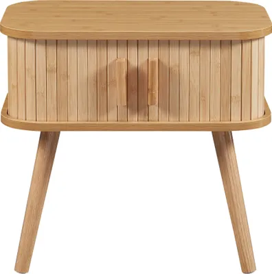 Produktbild von Nachttisch 'Nordkapp' mit 2 Türen 48 x 30 x 45 cm Holz Bambus