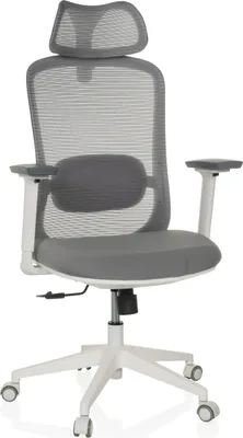 Obrázok produktu pre hjh OFFICE Profesionálna kancelárska stolička MIKEO G Ergonomická kancelárska stolička s podrúčkami látka / sieťovina sivá Otočná stolička do kancelárie, domácnosti