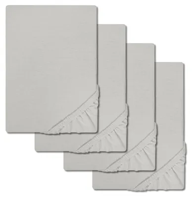 Obrázek produktu pro sada 4 prostěradel CloudComfort Basic jersey stretch silver grey 140 x 190 - 160 x 200 cm (4 kusy)