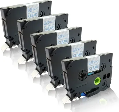 Produktbild von Print-Klex 5x Schriftbänder kompatibel kompatibel mit Bother Ptouch TZE-133 P-Touch D400 Series D400 VP D450 VP D600 VP E100 VP E300 VP E500 VP E550W 12mm x 8 m TZ133 Label Tape blue
