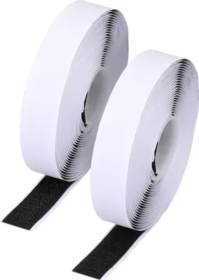 Produktbild von Klettband selbstklebend Schwarz Klettverschluss Hakenband Flauschband Set 16mm x 10m