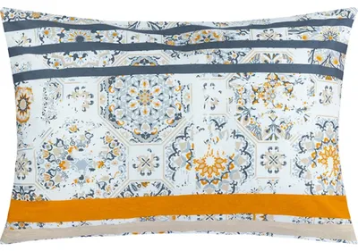 Image de Coussin en coton - 40x40 cm - Gris, Orange