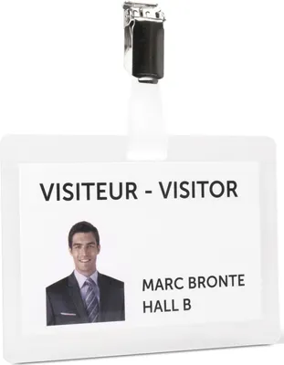 Produktbild von Namensschild 104x74mm selbstlaminierend Clip Kunststoff transparent VE=25 Stück