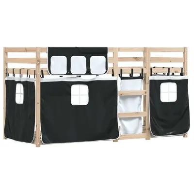 Immagine prodotto di Letto a Castello senza Materasso Bianco e Nero 90x200cm in Pino