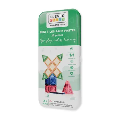 Zdjęcie produktu dla Cleverclixx - Klocki Magnetyczne Mini Tiles Pack Pastel 28 El.