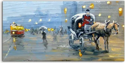 Produktbild von Coloray Acrylbild 140x70  Wandbild Acrylbilder Kunst Straßen Malerei in der Altstadt