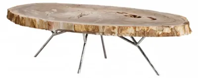 Image de Casa Padrino Luxe Art Déco Designer Table basse en bois pétrifié - Table de salon - Edition limitée