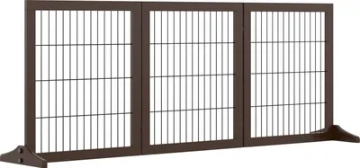 Produktbild von Hundegitter Absperrgitter Aus Kiefernholz, Freistehend, Braun, 185X36X71Cm