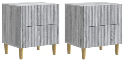 Imagen del producto de vidaXL Mesita de noche, 2 unidades, color gris Sonoma, 43 x 34,5 x 48 cm, material de madera