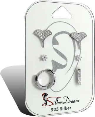 Image de SilberDream 3 boucles d'oreilles Boucles d'oreilles en argent VRAI Set zirconium bijoux de marque de haute qualité idéal comme idée de cadeau pour anniversaire mariage emballage original inclus D2SDS612WJ