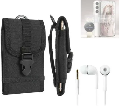 Produktbild von K-S-Trade Holster Schutz Hülle kompatibel mit Samsung Galaxy S23 Gürteltasche Handy Hülle Tasche outdoor Seitentasche schwarz 1x + Kopfhörer